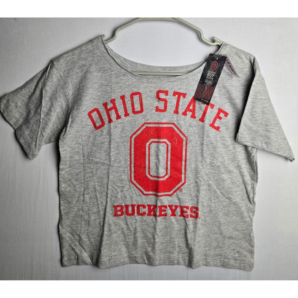 Old Navy Ohio State Buckeyes Girls M 8 Gray Red Graphic T-Shirt NCAA Licensed